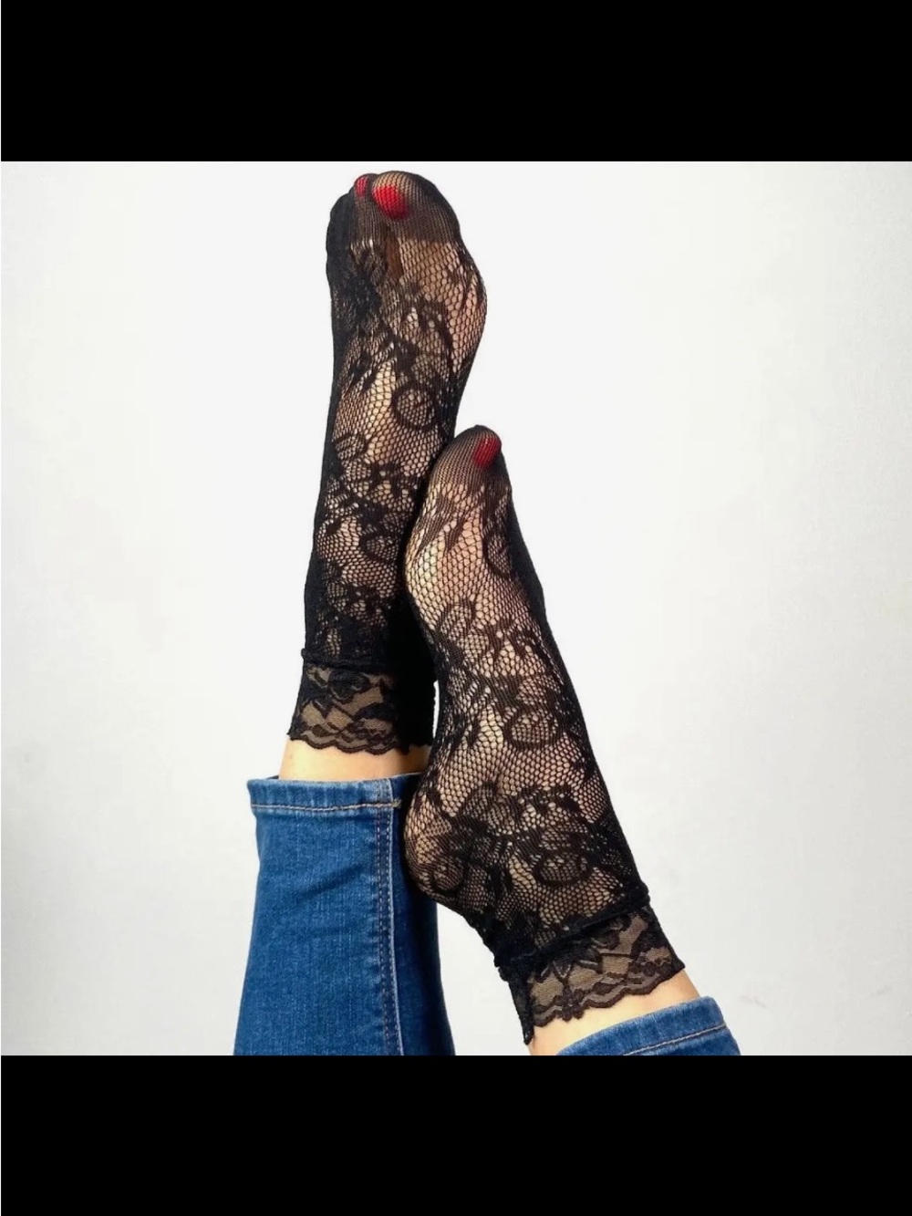 3 pairs for $23. Sockette Audrey Black Lace Socks. Set of 3